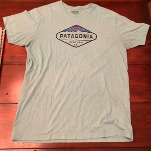 Patagonia t shirt. Turquoise color. Size large.